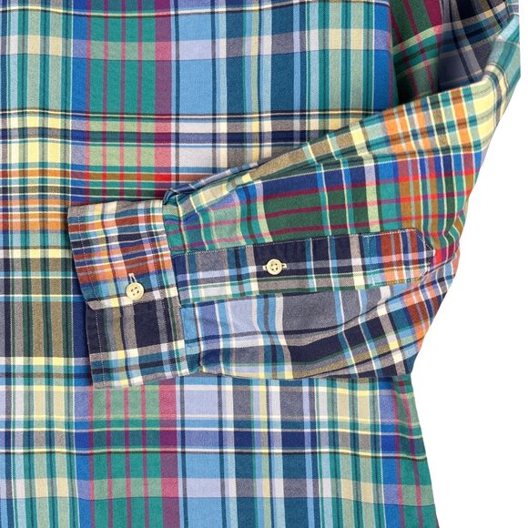 Polo Ralph Lauren Plaid Button-Down Shirt Men’s Large 100% Cotton Preppy - Picture 6 of 15